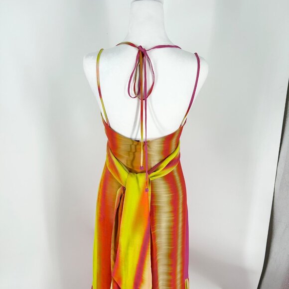 NWT Silvia Tcherassi Eva Dress in Fuschia Lime Stripes - Picture 7 of 10